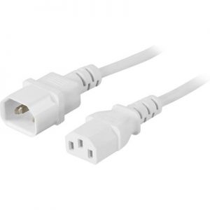 Deltaco Ext Cable Pc Monitor Iec C13-c14 3m White 3m Power Iec 60320 C14 Power Iec 60320 C13